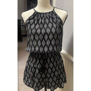 Mossimo Romper S Black White Medallion Boho Indie Sleaze Festival Geometric Twee
